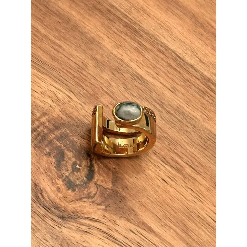 J.Crew | Black and White Agate Ring | Size 5